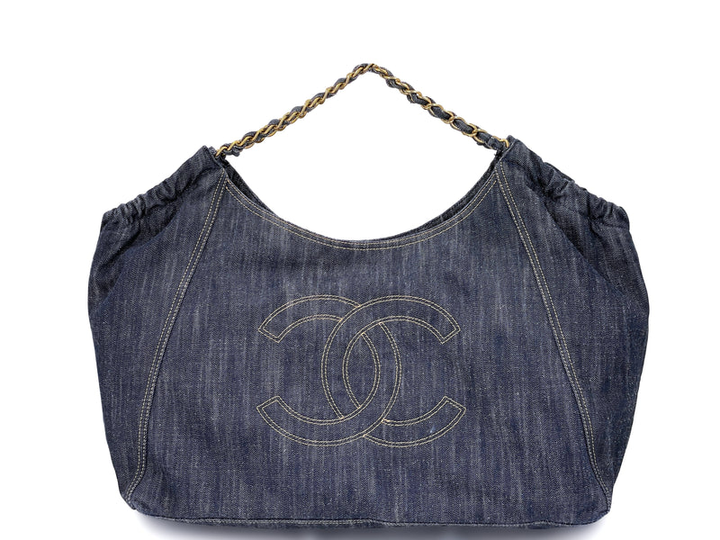 Chanel Denim Large Coco Cabas Tote Bag GHW