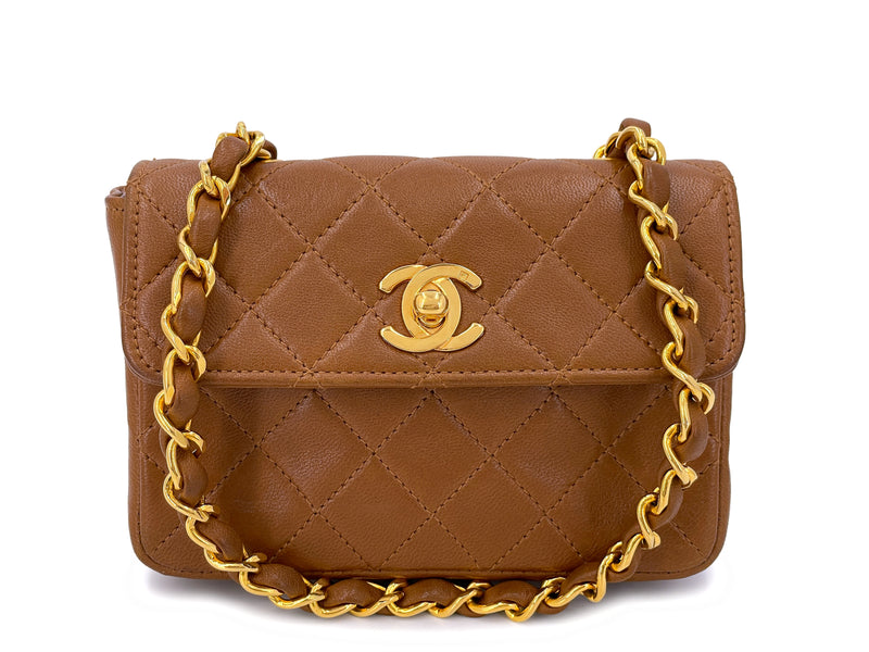 Chanel Vintage 1990 Nut Brown Extra Mini Crossbody Flap Bag 24k GHW –  Boutique Patina