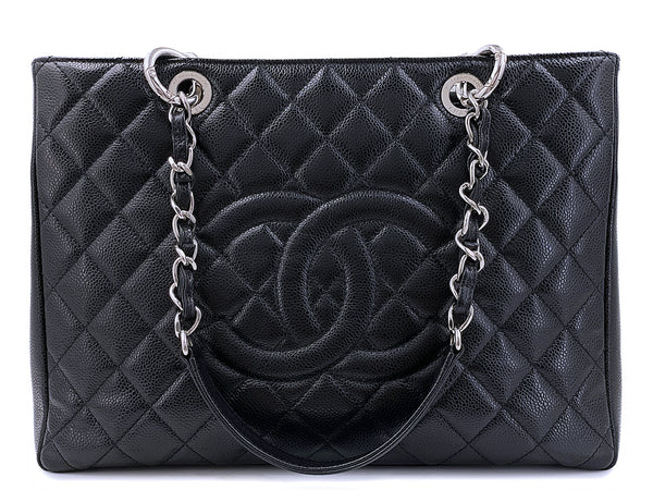 Chanel Teal Quilted Caviar Leather Grand Shopper Tote Chanel