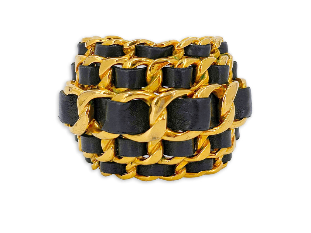 Chanel Collection 28 Vintage Stacked Woven Chain Cuff Bracelet – Boutique  Patina