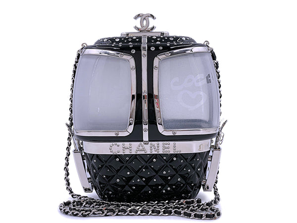 Chanel 2016 Gondola Minaudière Evening Clutch Bag Black SHW
