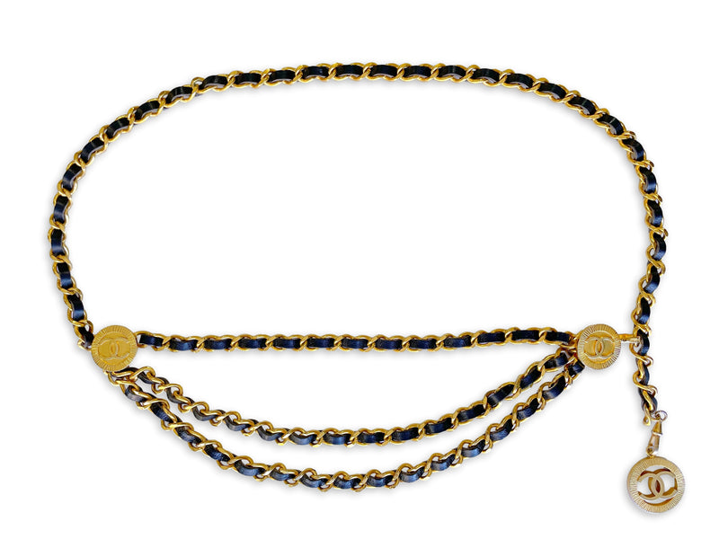 Chanel 1984 Vintage Triple Chain Belt Necklace