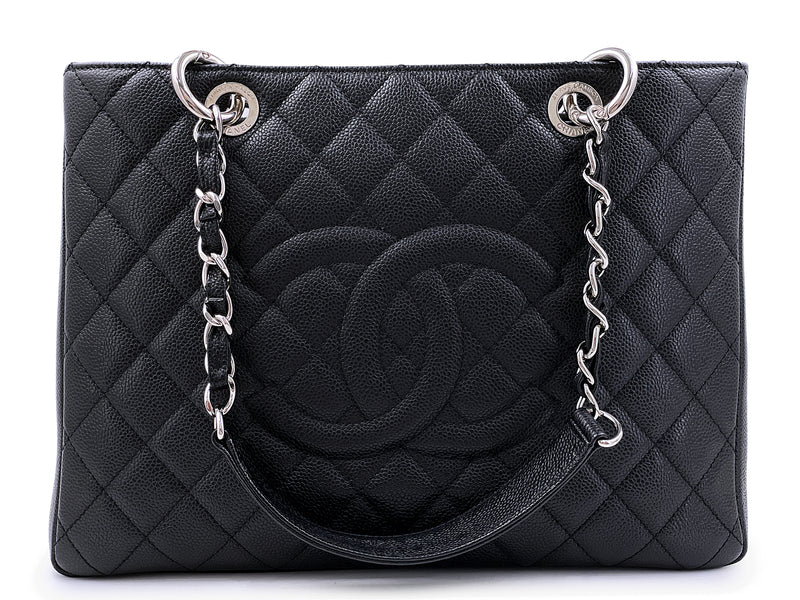 Chanel Caviar GST Grand Shopper Tote Bag Black SHW