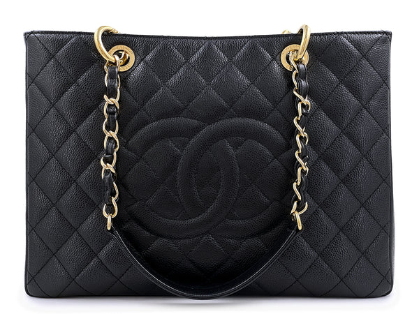 Pristine Chanel 2013 Black Caviar Grand Shopper Tote GST Bag GHW