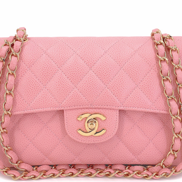 Chanel 2005 Vintage Sakura Pink Small Classic Double Flap Bag 24k