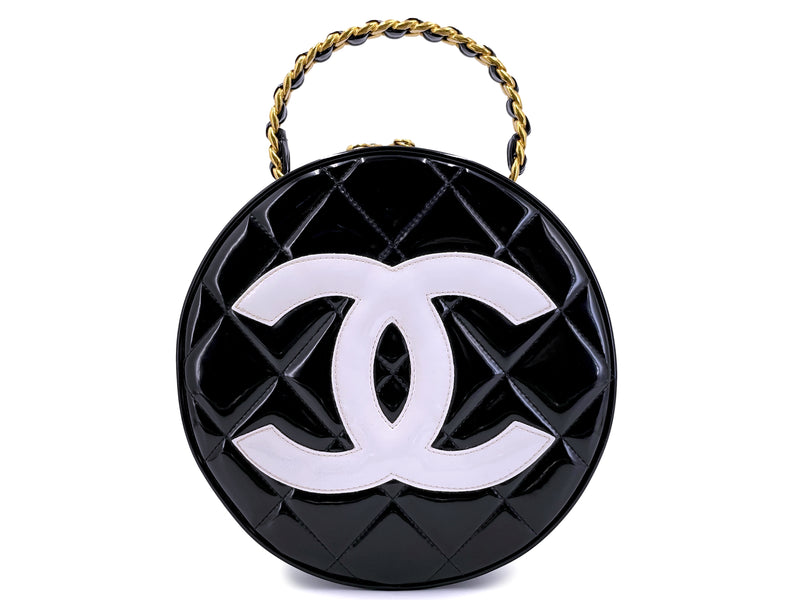 Chanel vintage Caviar Bag Top Handle Mademoiselle With 24K GHW Gold Big CC