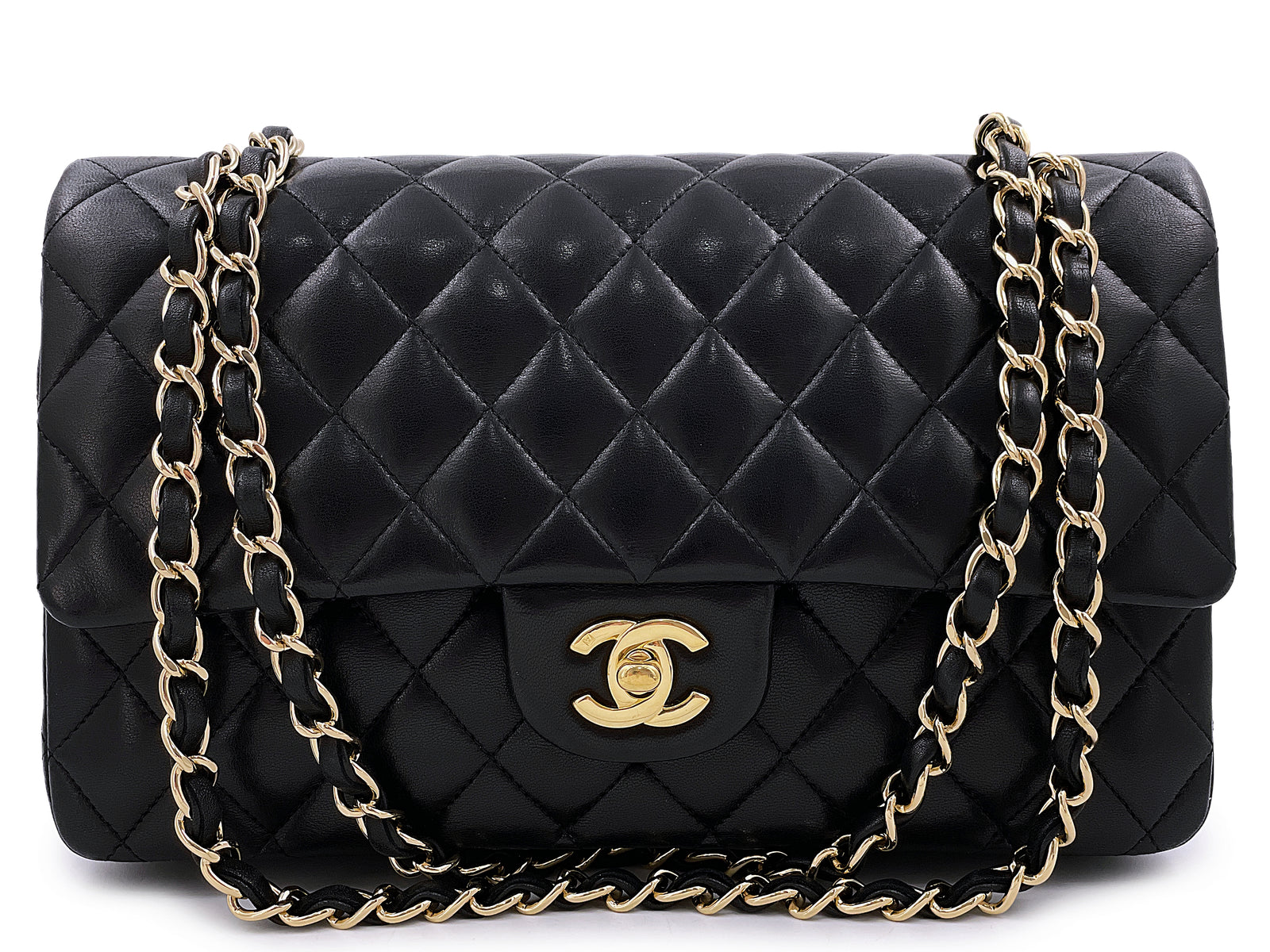 Chanel 2008 Vintage Black Medium Classic Double Flap Bag 24k GHW