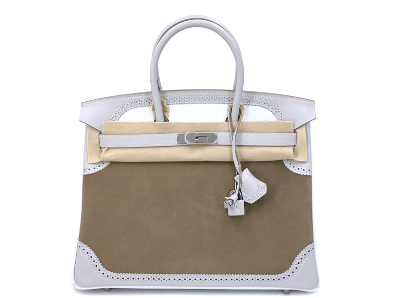 Hermes Limited Edition Birkin 25 Bag in Grizzly Gris Caillou