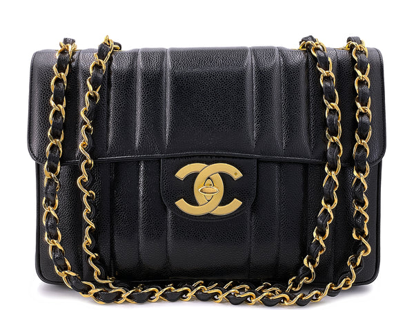 Chanel Bags  Double Flap Classic Medium Caviar Shoulder Bag, Navy