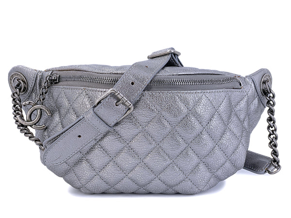 Chanel Bum Cc Sports Fanny Pack Waist Pouch Sports 239579 Navy X Off-white  X Gray Nylon Mesh Weekend/Travel Bag, Chanel