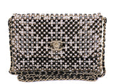 Chanel 2021 Evening Gold Pearls Crystal Flap Bag