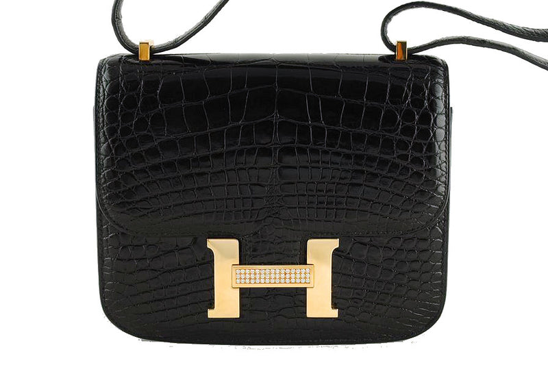 Hermes Black Crocodile Alligator Constance w/Diamonds Bag – Boutique Patina