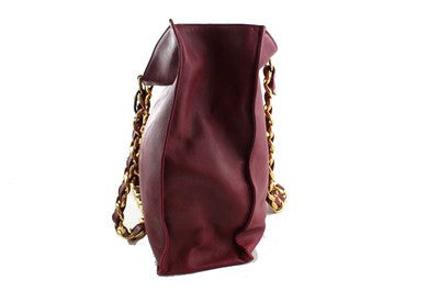 Chanel Red Large Chunky Chain Shopper Logo Tote Bag - Boutique Patina