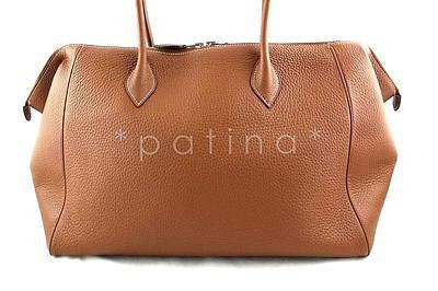 Hermes Gold Clemence 37cm Paris Bombay Shoulder Tote Bag Rare Pristine Condition - Boutique Patina