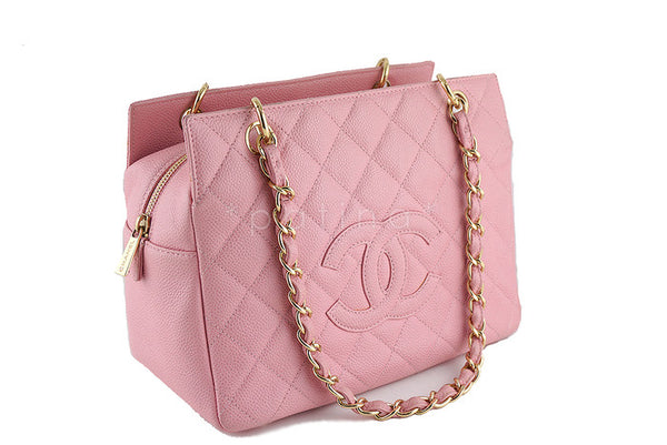 CHANEL PST Petit Shopping Caviar Leather Tote Bag Pink